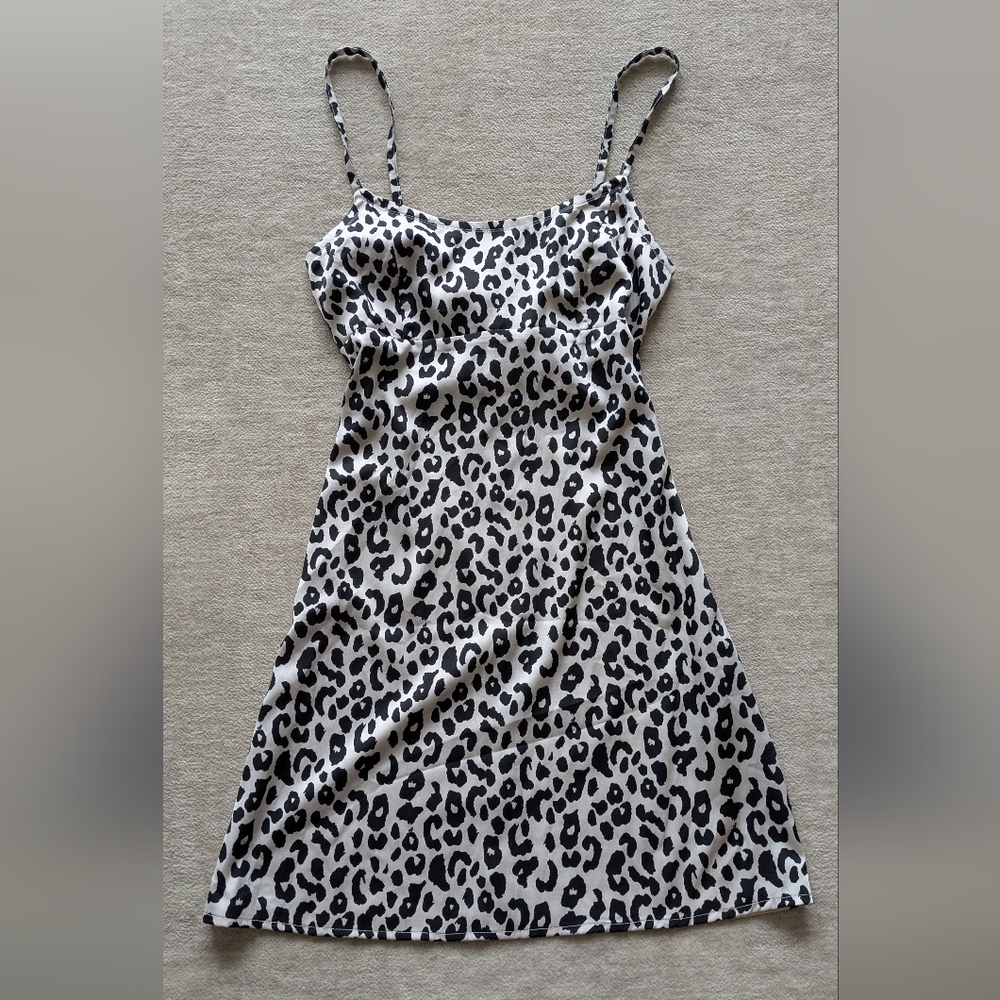 Brandy Melville Colleen John Galt satin leopard print dainty slip dress OS